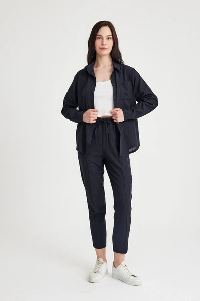 Keten Günlük İkili Takım Elbise Pantolon Gömlek - Resim 2