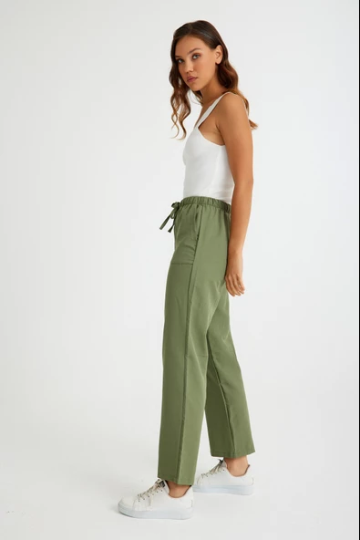 Keten Günlük Pantolon Beli Bağcıklı - 3