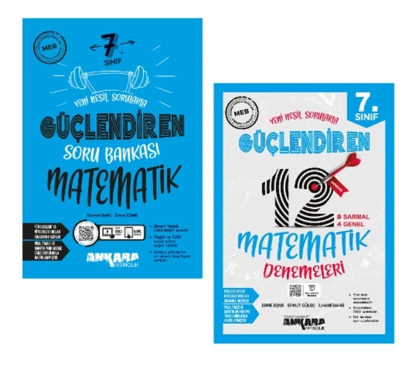 ANKARA YAYINCILIK 7. Sınıf Matematik Güçlendiren Soru Bankası + Güçlendiren 12 Deneme