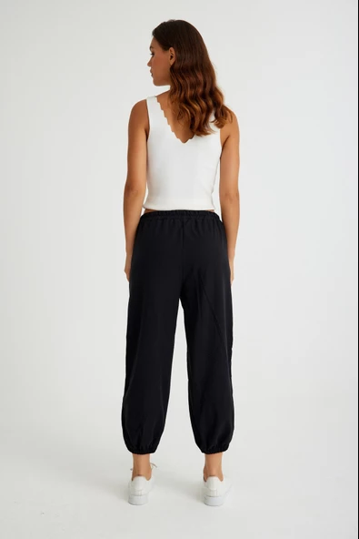 Keten Günlük Pantolon Beli Lastikli Bağcıklı - 5