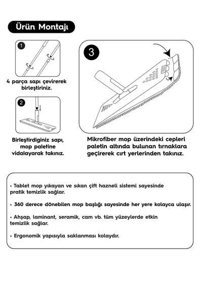 SMARTER YEŞİL TABLET MOP TEMİZLİK SETİ - 6