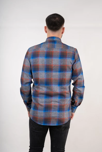 DORSS SLİMFİT EKOSE ERKEK GÖMLEK - Resim 9