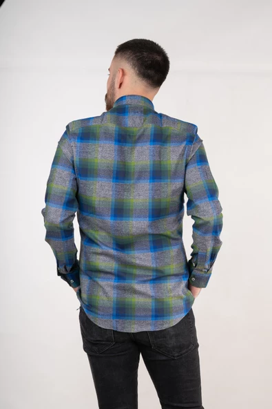 DORSS SLİMFİT EKOSE ERKEK GÖMLEK - Resim 4