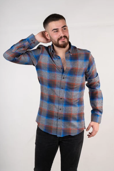 DORSS SLİMFİT EKOSE ERKEK GÖMLEK - Resim 6