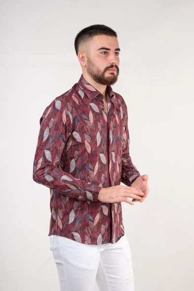 DORSS SLİMFİT DESENLİ ERKEK GÖMLEK - Resim 3