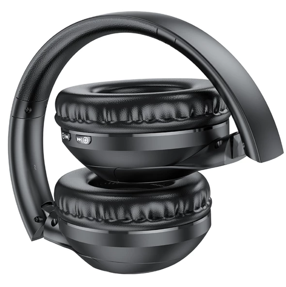 Brofone B023 Kablosuz Kulak Üstü  Kulaklık Bluetooth 5.3 Siyah  Yumuşak Pedli - 3