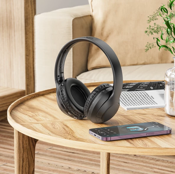 Brofone B023 Kablosuz Kulak Üstü  Kulaklık Bluetooth 5.3 Siyah  Yumuşak Pedli - 4