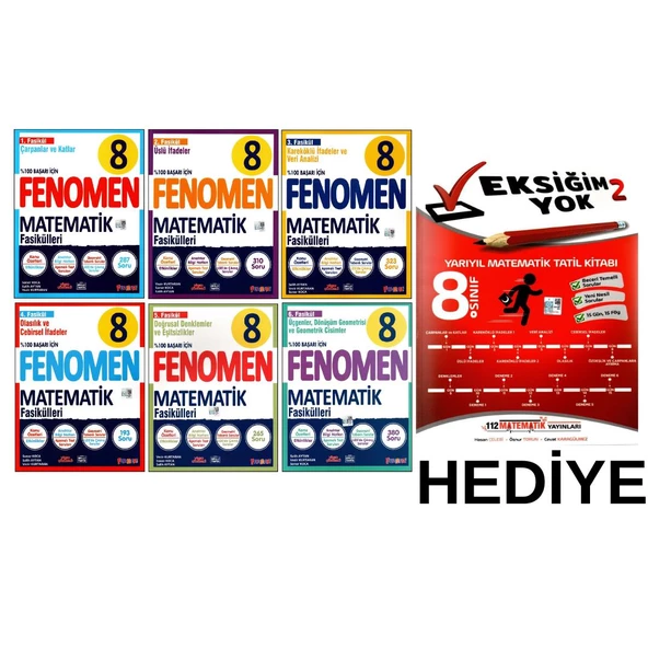 Fenomen 8. Sınıf LGS Matematik 6 Fasikül Soru Bankası+ Hediye 112 Matematik Soru Bankası