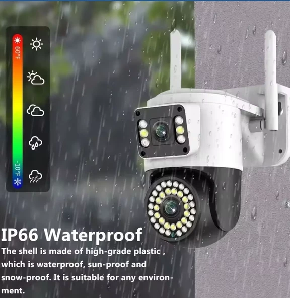 WiFi Güvenlik Kamerası Çift 1080P  Çift Kamera Ev Güvenlik Algılama Alarmı WiFi İki Yönlü İnterkom - 5