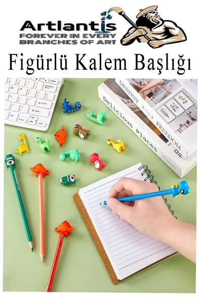 Kalem Başlığı Figürlü 30 Adet Kalem Süsü Erkekler İçin Değişik Karkatür Hayvan Silikon Kalem Başlığı Sevimli Kalem Başlıkları - Resim 2