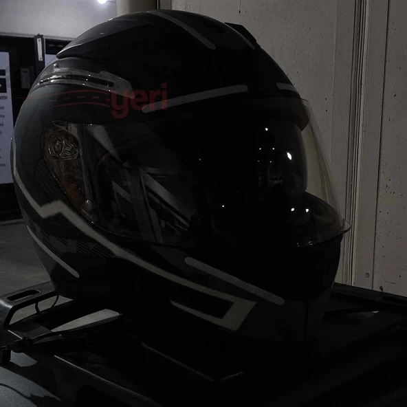Motosiklet Kask Ledi Buz Mavi - 3 Farklı Mod - Motosiklet Renkli İkaz Ledi - 5