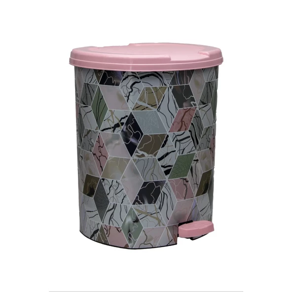 Asude 3 No Desenli Pedallı Çöp Kovası  -ASD188 - 1