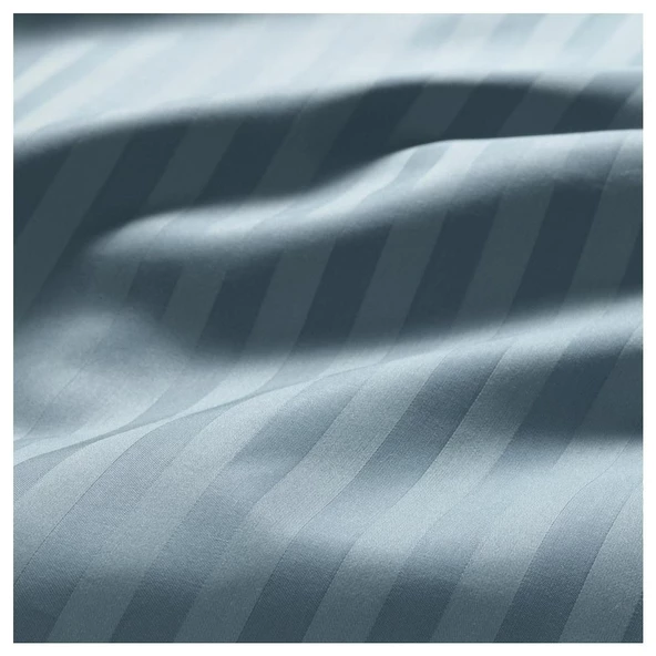 Çizgili Saten Yatak Çarşafı Lastikli 160x200 Yastık Kılıfı 50x70 Fitted Çift Kişilik Çarşaf Seti Pet - 4