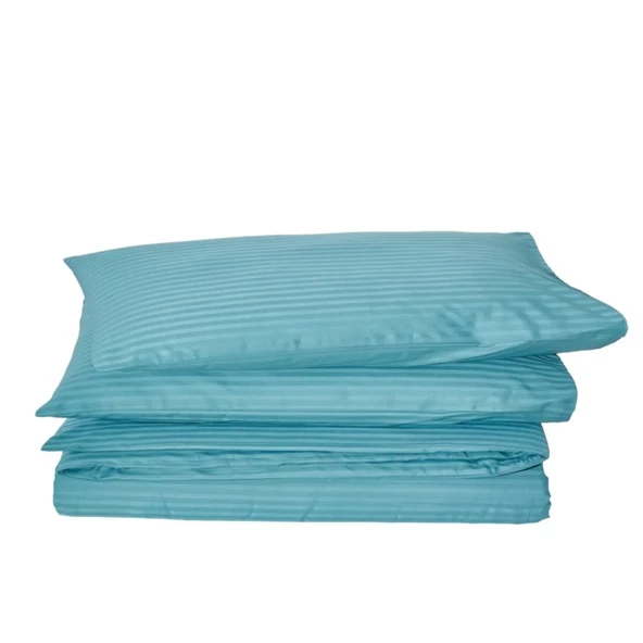 Çizgili Saten Yatak Çarşafı Lastikli 160x200 Yastık Kılıfı 50x70 Fitted Çift Kişilik Çarşaf Seti Pet - 2