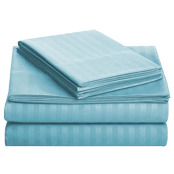 Çizgili Saten Yatak Çarşafı Lastikli 160x200 Yastık Kılıfı 50x70 Fitted Çift Kişilik Çarşaf Seti Pet - 3