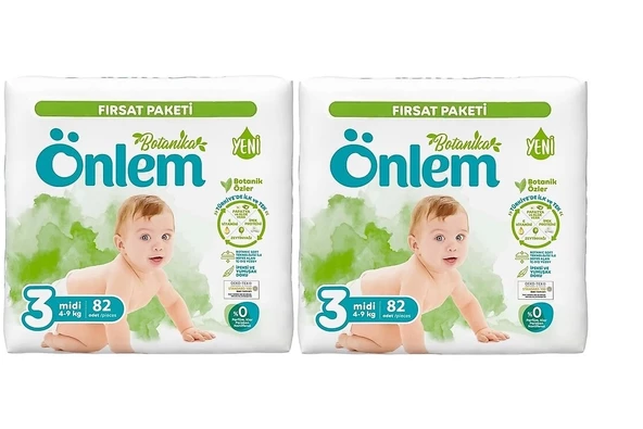 ÖNLEM Botanika Bebek Bezi Fırsat Paketi Midi 4-9 Kg 3 Beden 82 Li