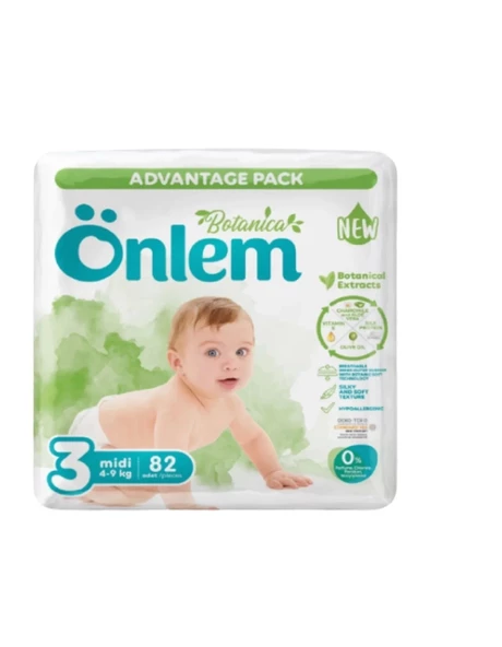 ÖNLEM Botanika Bebek Bezi Fırsat Paketi Midi 4-9 Kg 3 Beden 82 Li