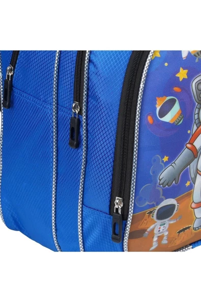 Erkek Çocuk 3 Bölmeli Astronot Figürlü Okul Sırt Çantası 13SYG12-Astronot - 5