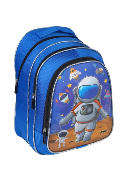 Erkek Çocuk 3 Bölmeli Astronot Figürlü Okul Sırt Çantası 13SYG12-Astronot - 2