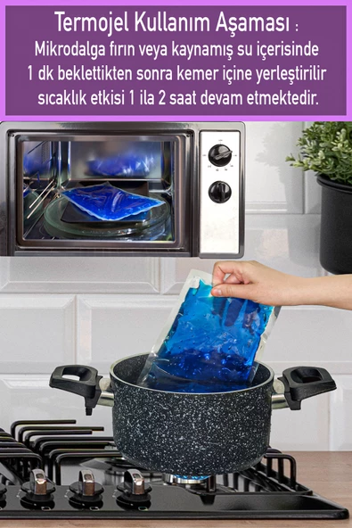 Özel Gün Kemeri Regl-Bel-Diz-Omuz-Boyun Ağrılarılarına Son Termojel Hediyeli Ayıcık Mor Renk - 8