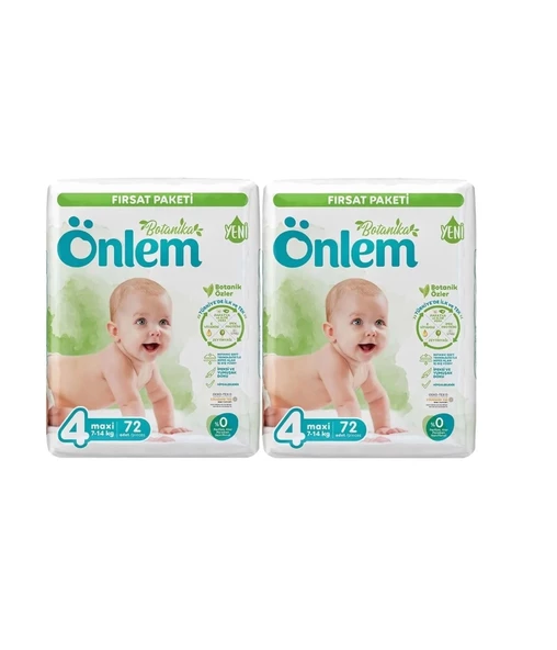 ÖNLEM Bebek Bezi Botanika Beden:4 (4-9KG) Maxi 144 Adet Ekonomik Fırsat Pk