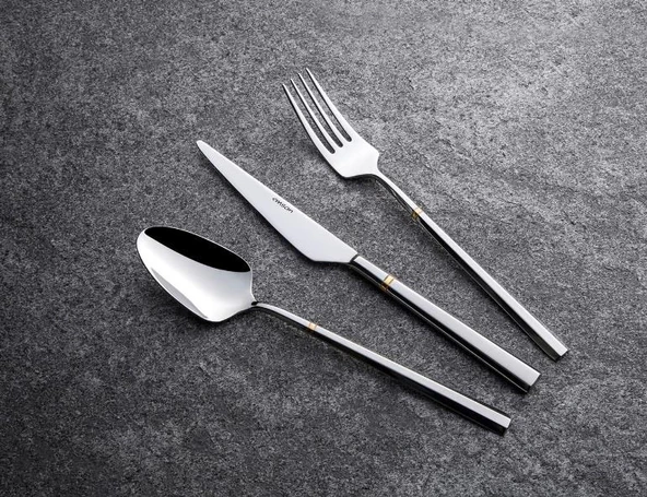 Emsan Elegance Penta Gold 84 Parça Lüks Kutulu Çatal Kaşık Bıçak Takımı - 2