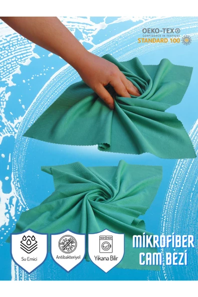 Mikrofiber 4'ü 1 Arada Mutfak Bezi, Cam Bezi, Araç Bezi ve Genel Temizlik Bezi Seti 40x60 cm - 4