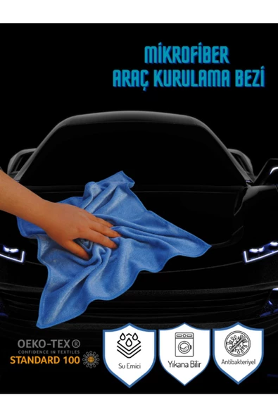 Mikrofiber 4'ü 1 Arada Mutfak Bezi, Cam Bezi, Araç Bezi ve Genel Temizlik Bezi Seti 40x60 cm - 5