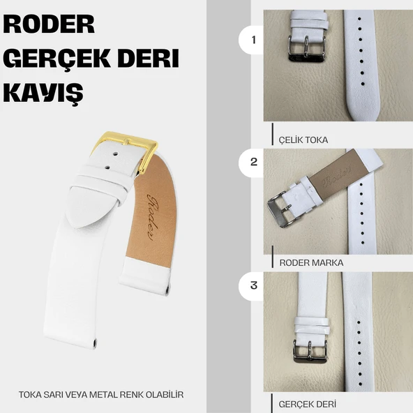 R4146 RODER DERİ KAYIŞ - BEYAZ - 13
