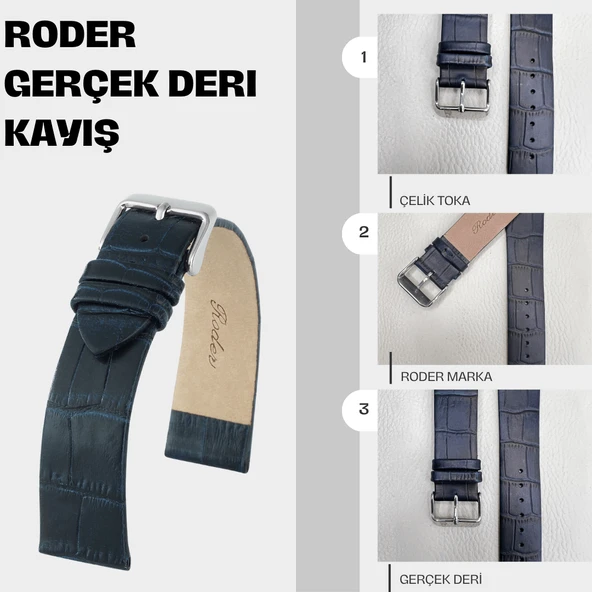 R4147 RODER DERİ KAYIŞ - LACİVERT - 6