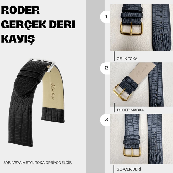 R4148 RODER DERİ KAYIŞ - SİYAH - 17