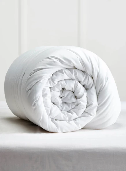 Yorgan Tek Kişilik Beyaz Baklava Desen Pamuklu Kumaş - 2