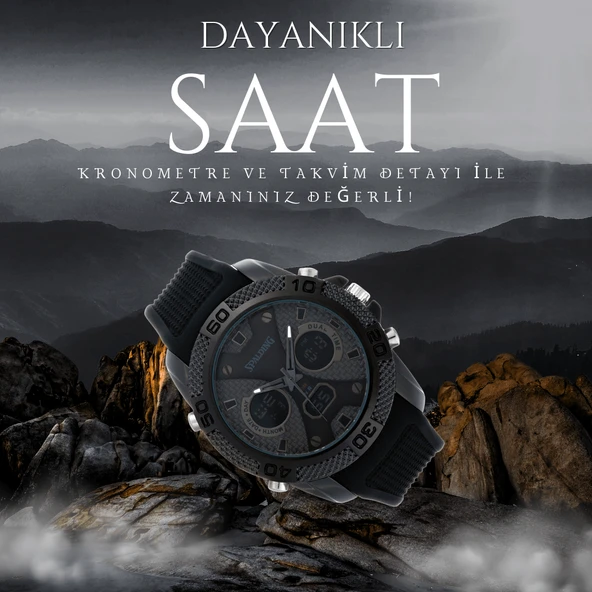 SPALDING SP-117 DİJİTAL VE ANALOG SPOR SAAT - Resim 3