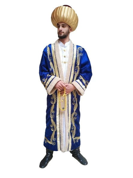 Sultan Kıyafeti Mavi Renk Kostüm - 1