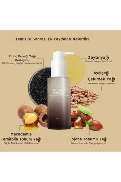 HARUHARU,Black Rice Moisture Deep Cleansing Oil - Parfümsüz Yağ Bazlı Temizleyici 150ml - 2
