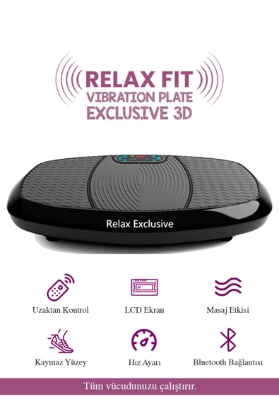 RELAX,Exclusive 3d Vibration Plate Titreşimli Spor Egzersiz Fitness Aleti Cihazı