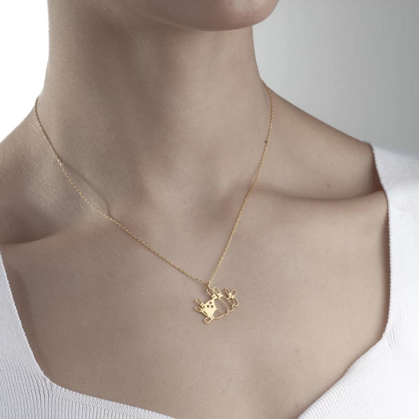 925 Ayar Gümüş Labut ve Bowling Topu Kolye - Resim 10