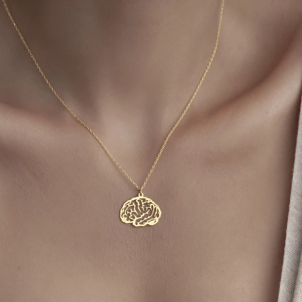 925 Ayar Gümüş Beyin Kolye - Resim 9