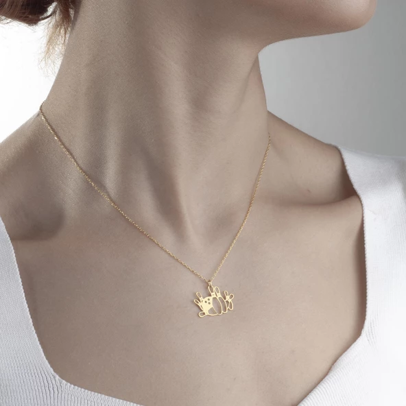 925 Ayar Gümüş Labut ve Bowling Topu Kolye - Resim 9