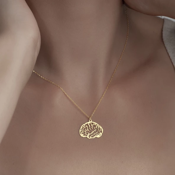 925 Ayar Gümüş Beyin Kolye - Resim 10