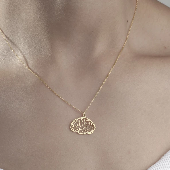 925 Ayar Gümüş Beyin Kolye - Resim 7