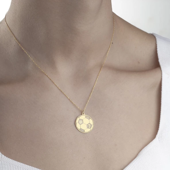 925 Ayar Gümüş Futbol Topu Plaka Kolye - Resim 6