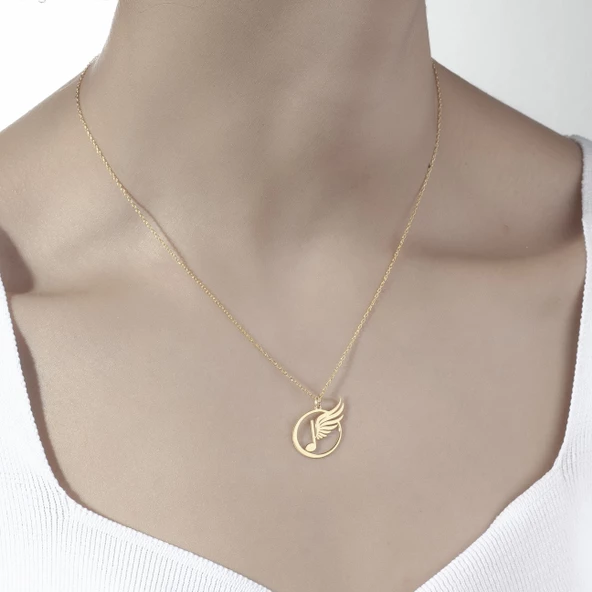 925 Ayar Gümüş Mikrofon Plaka Kolye ürün görseli 1