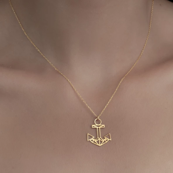 925 Ayar Gümüş Denizci Özel Tasarım Kolye - Resim 10