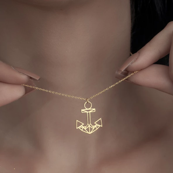 925 Ayar Gümüş Denizci Özel Tasarım Kolye - Resim 7