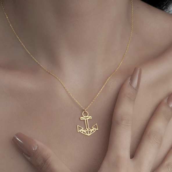 925 Ayar Gümüş Denizci Özel Tasarım Kolye - Resim 5