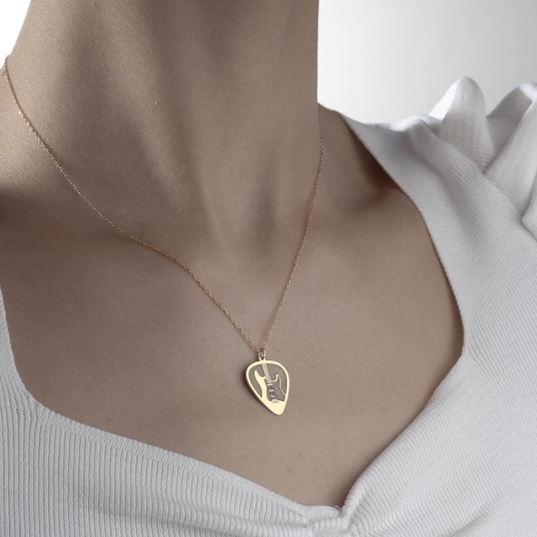 925 Ayar Gümüş Gitar Penası Kolye ürün görseli 1