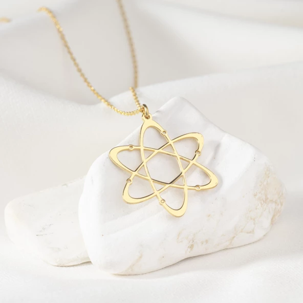 925 Ayar Gümüş Atom Figürlü  Kolye - Resim 11