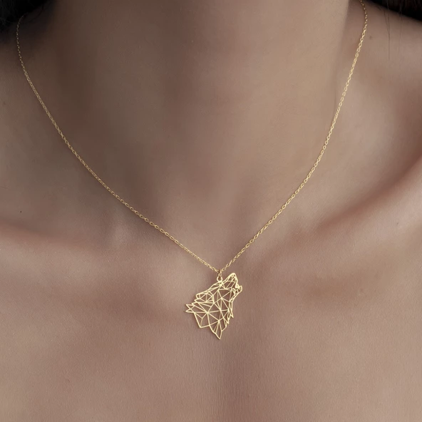 925 Ayar Gümüş Uluyan Kurt  Kolye - Resim 6