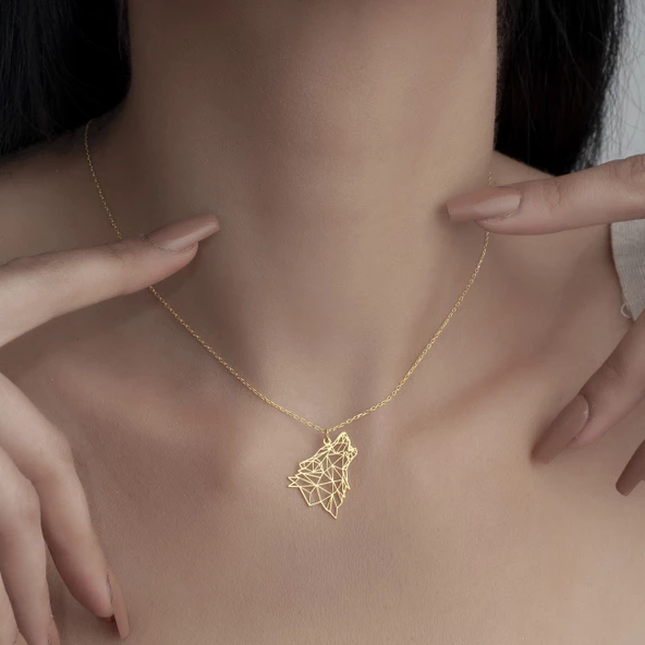 925 Ayar Gümüş Uluyan Kurt  Kolye - Resim 7